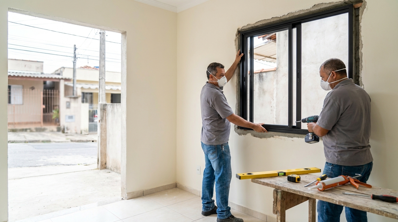 Esquadria de alumínio preta em Campinas-SP